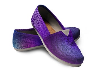 womens purple slip on shoes