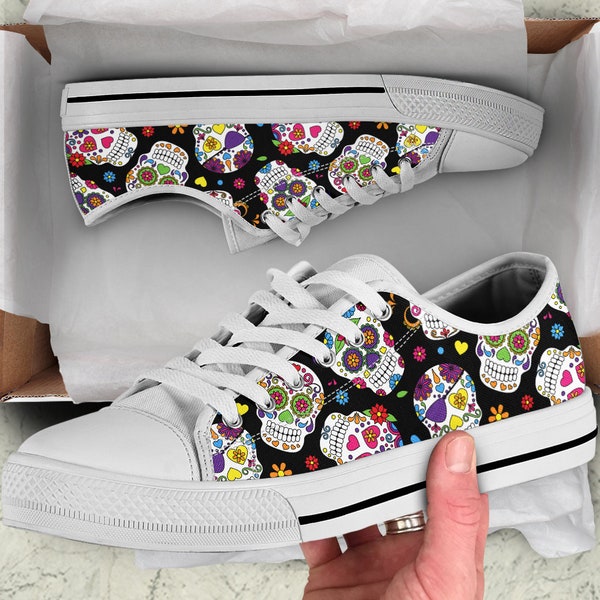 Sugar Skull Flower Men's Low Top Shoes main image 0