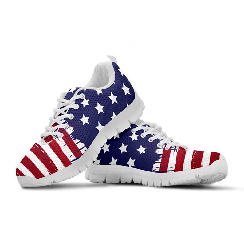 USA American Flag Sneakers Patriot Stars and Stripes Shoes Etsy