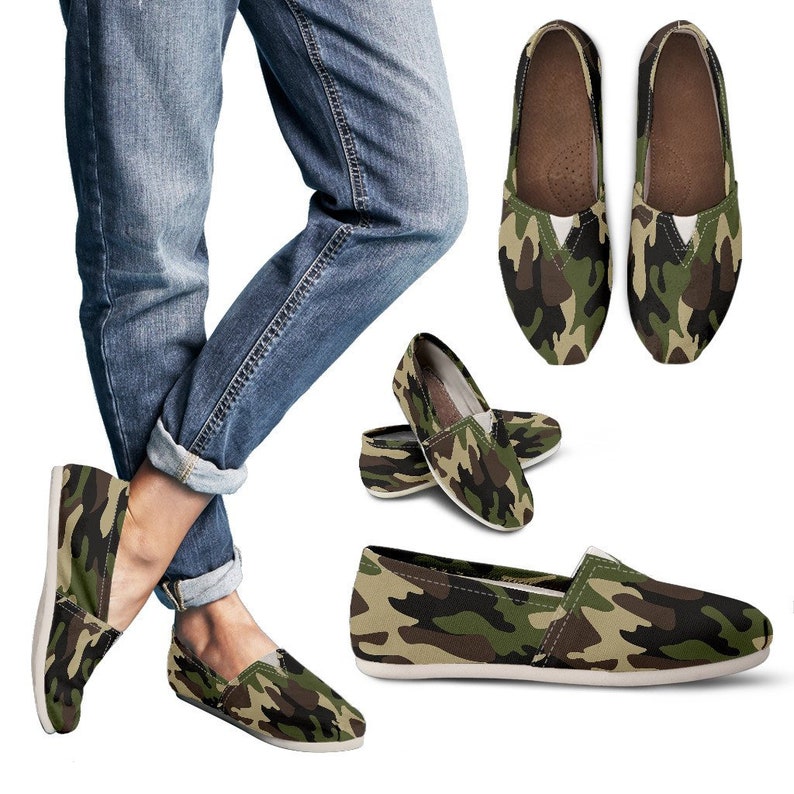 Army Green Camo Camouflage Womens Casual Shoes Comfortable - Etsy