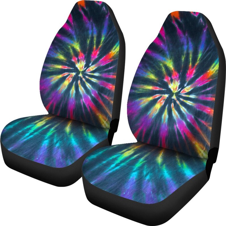 Neon Tie Dye Pattern Car Seat Covers Pair 2 Front Seat Etsy Neon Tie Dye Pattern Car Seat Covers Pair 2 Front Seat Etsy