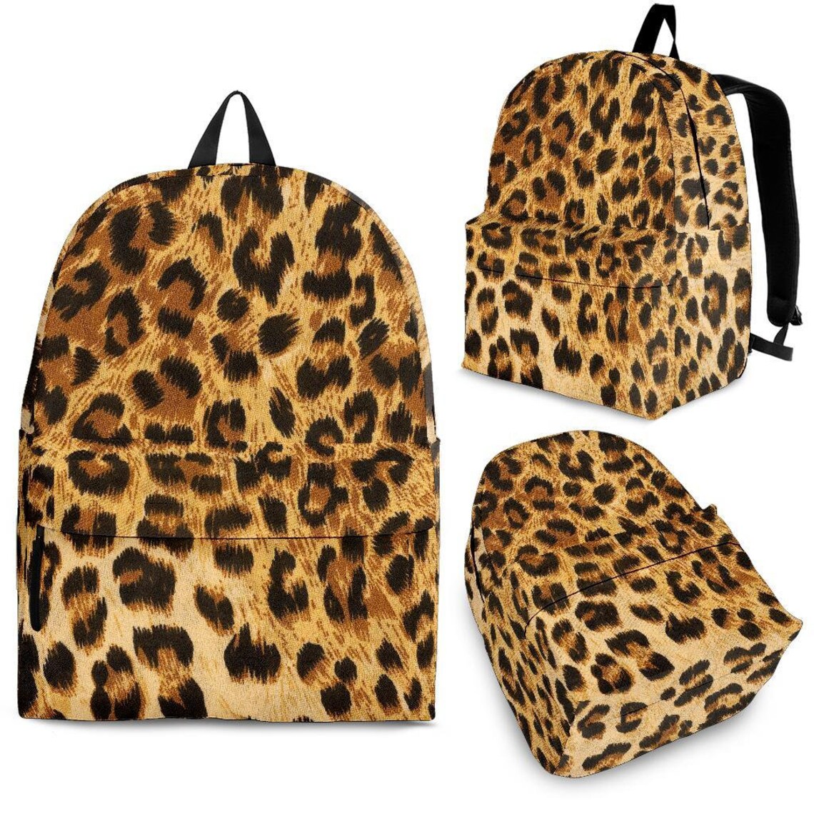 Leopard Cheetah Animal Print Backpack Book Bag Shoulder Bag Etsy