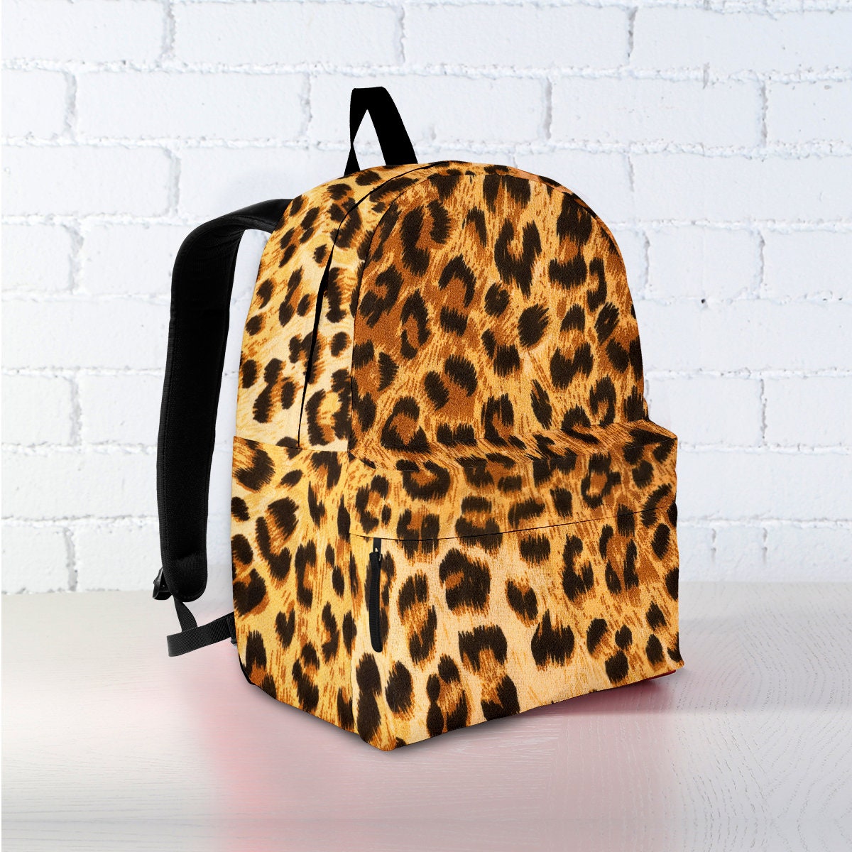 leopard print bookbag