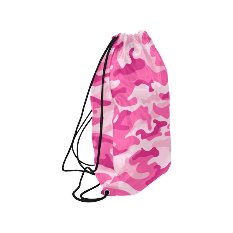 Womens Backpack Pink Camo Camouflage Drawstring Bag Kids Backpack Shoulder Bag