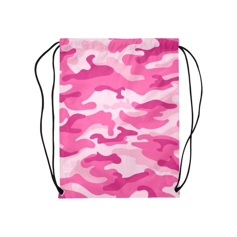 Womens Backpack Pink Camo Camouflage Drawstring Bag Kids Backpack Shoulder Bag