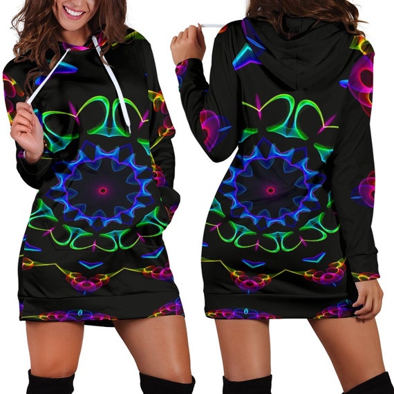 Colorful Neon Mandala Rave Raver Womens 