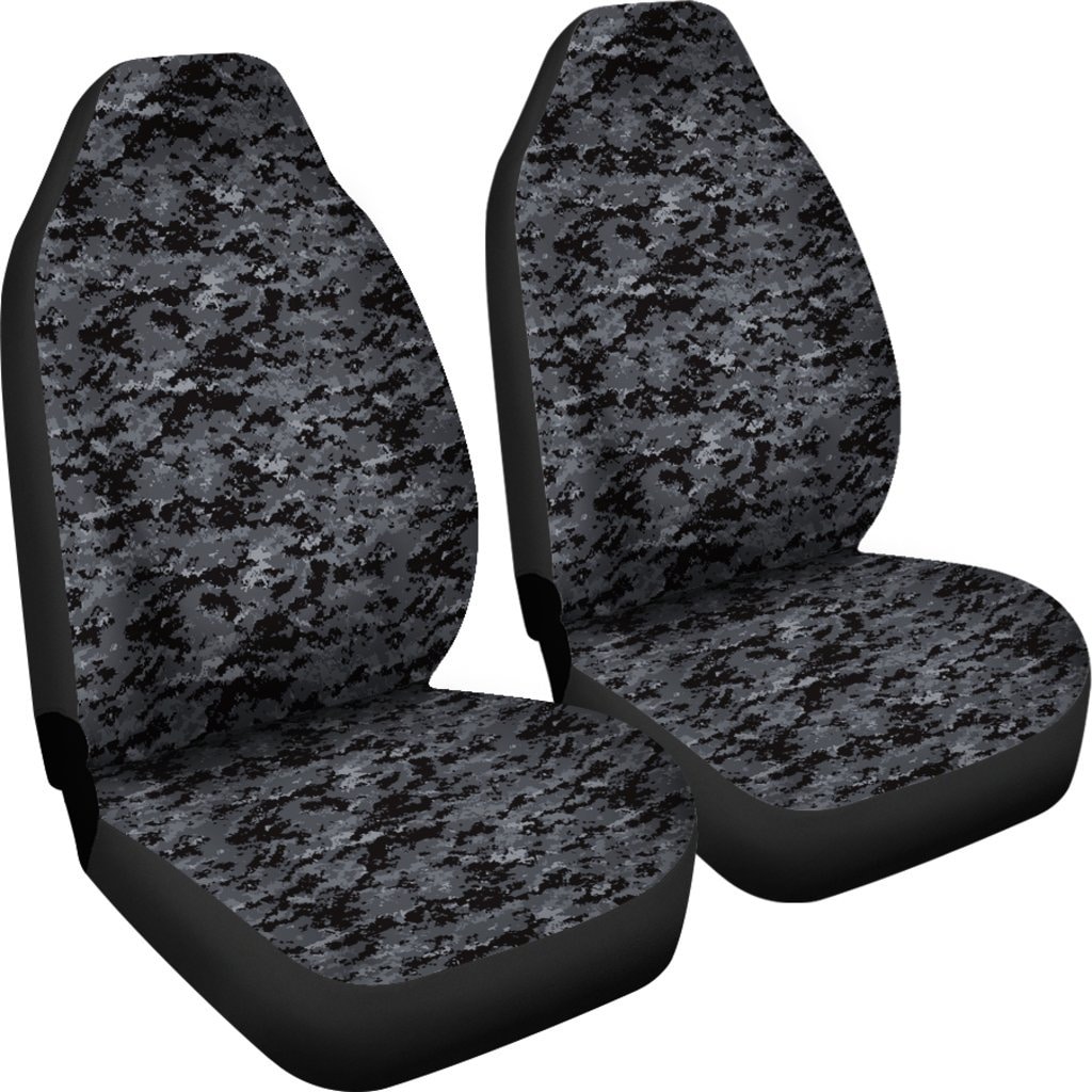 Dark Grey Digital Camouflage Car Seat Covers Pair 2 Front Car Etsy