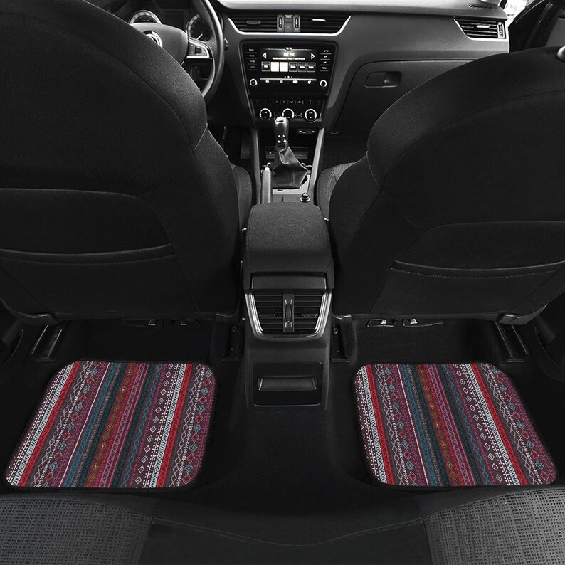 Red Boho Stripe Decor Car Floor Mats Car Floor Mats Set Etsy