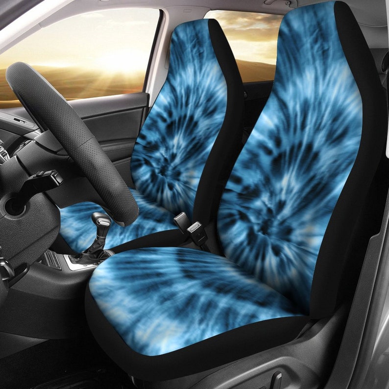Blue Tie Dye Pattern Car Seat Covers Pair 2 Front Seat Etsy Blue Tie Dye Pattern Car Seat Covers Pair 2 Front Seat Etsy