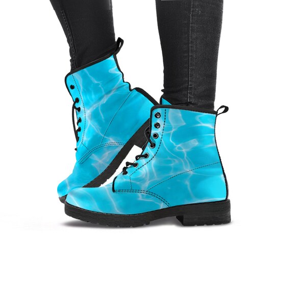 light blue combat boots