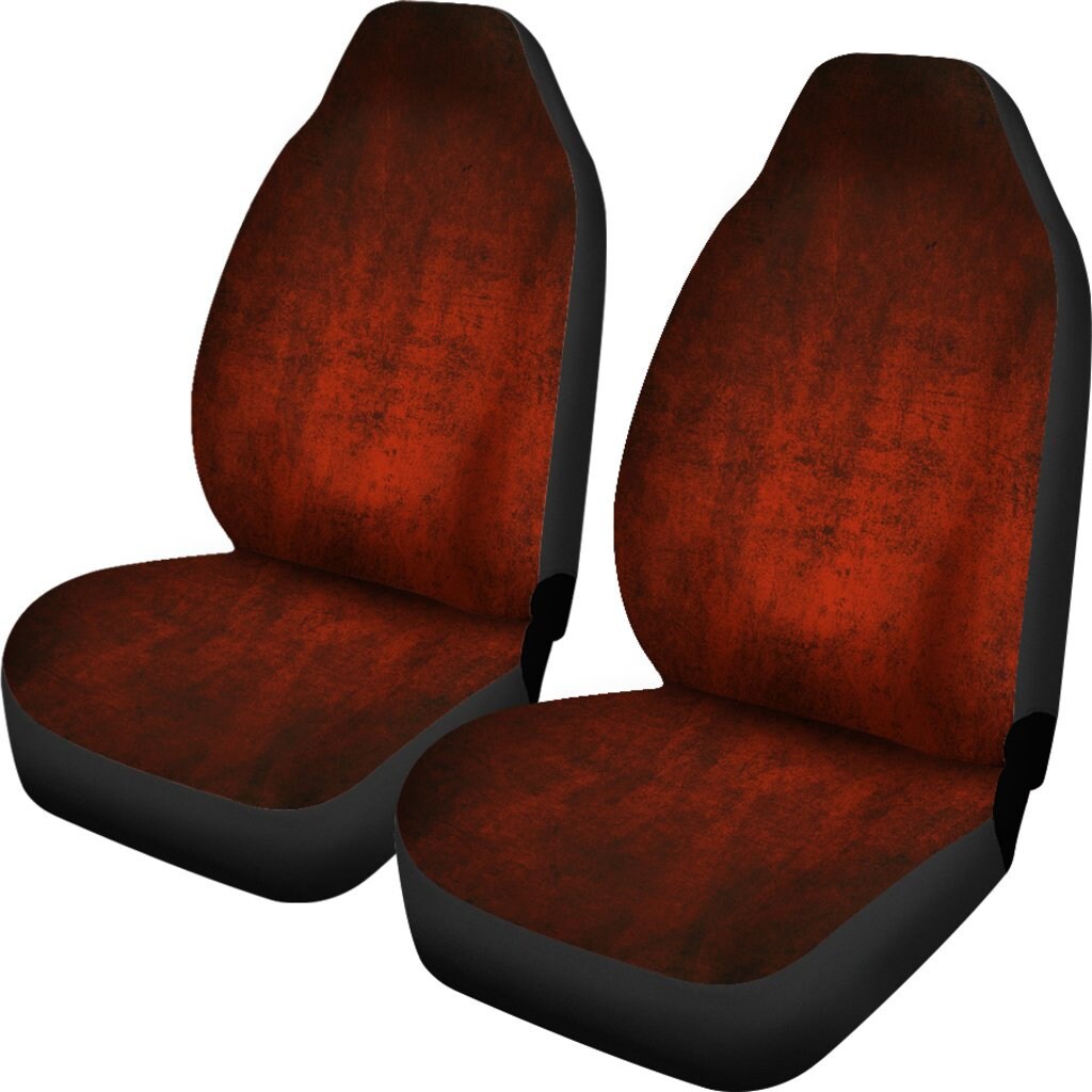 Red Grunge Car Seat Covers Pair 2 Front Car Seat Covers Seat Etsy