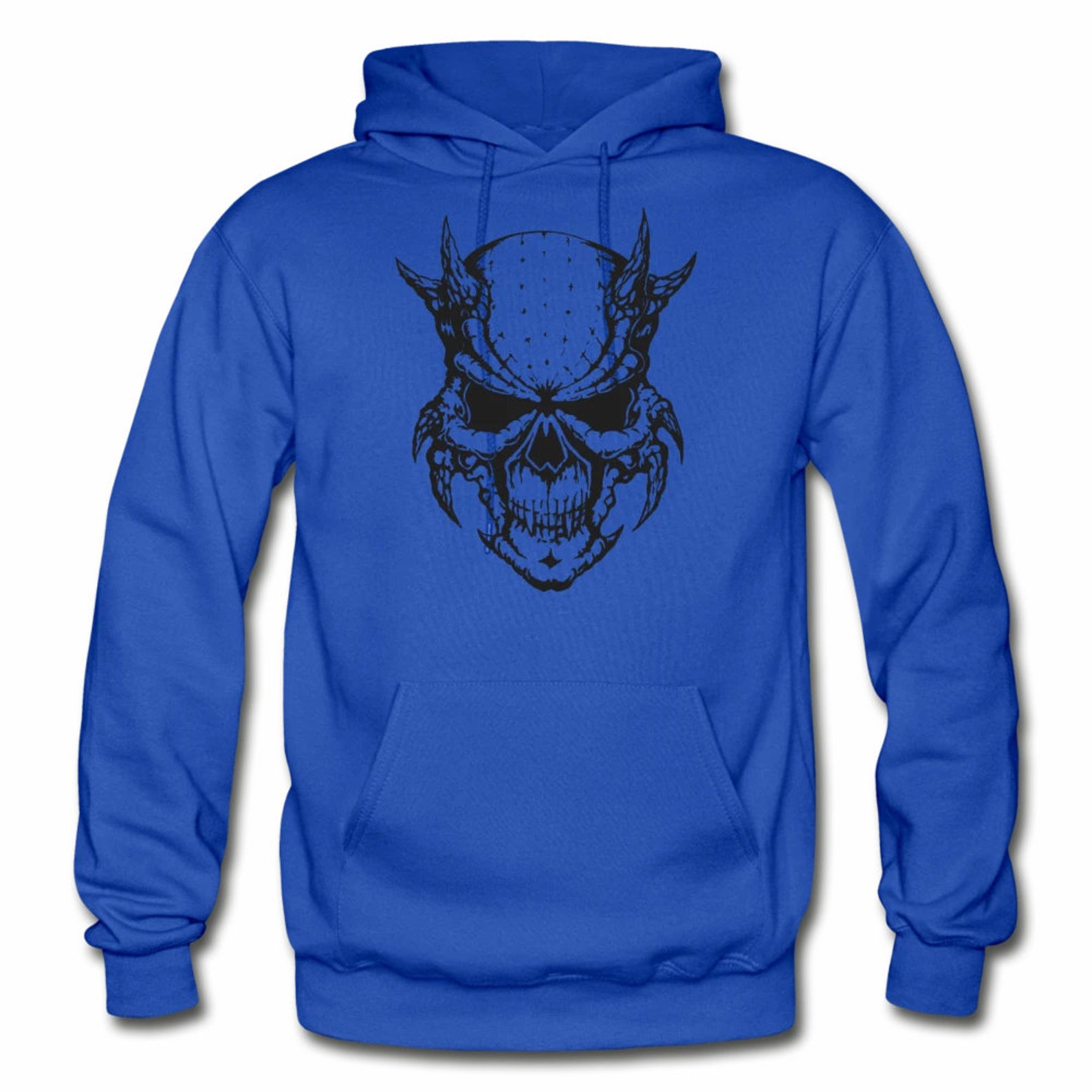 Black & White Devil Demon Skull Pullover Hoodie Unisex | Etsy