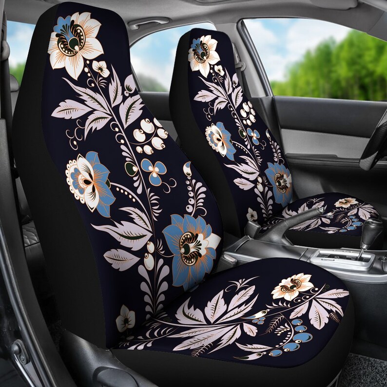 Floral Print Car Seat Covers Pair 2 Front Seat Covers Car Etsy