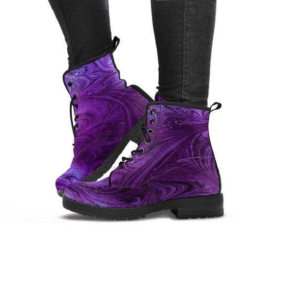 lavender combat boots