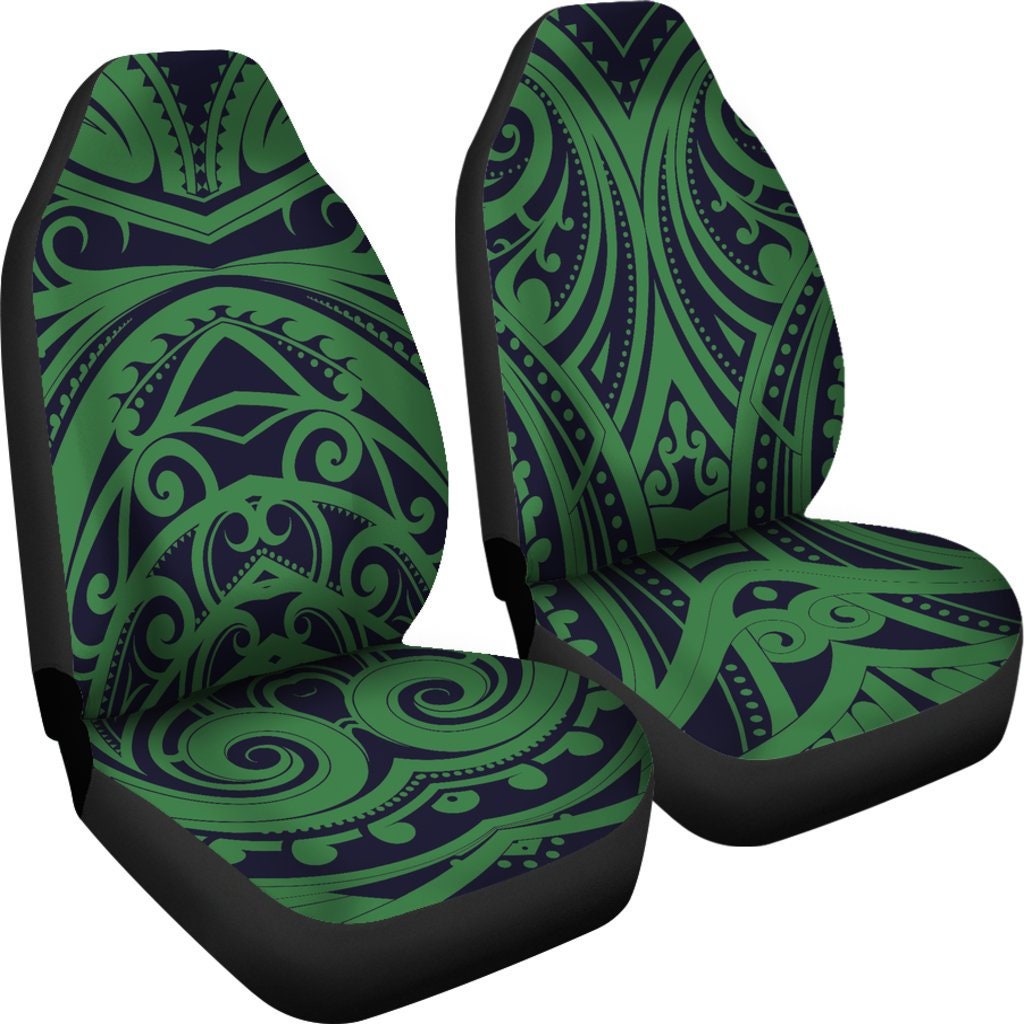 Green Polynesian Tribal Car Seat Covers Pair 2 Front Car Seat - Etsy