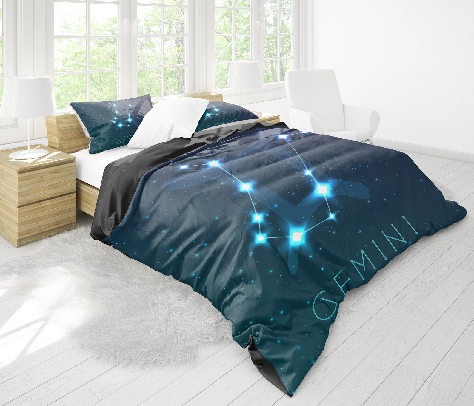 Gemini Zodiac Sign Astrology Bedding Set Duvet Cover 2 Etsy