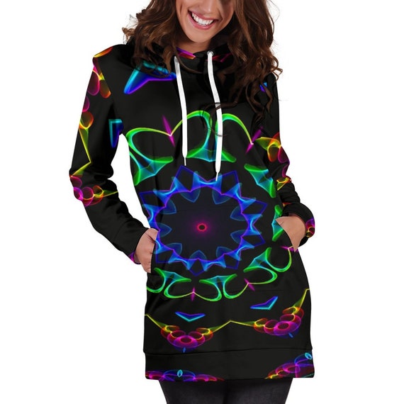 Colorful Neon Mandala Rave Raver Womens 