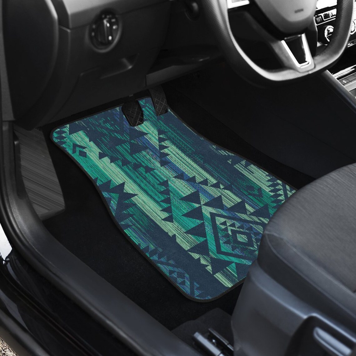 Green Boho Color Streaks Car Floor Mats Car Floor Mats Set Etsy