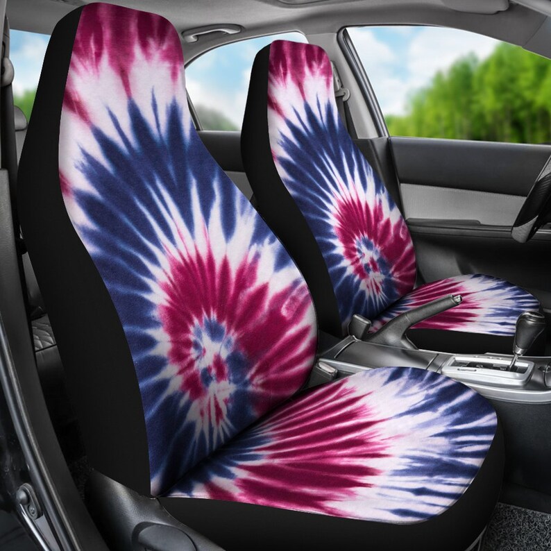 Red / White / Blue Tie Dye Pattern Car Seat Covers Pair 2 Etsy