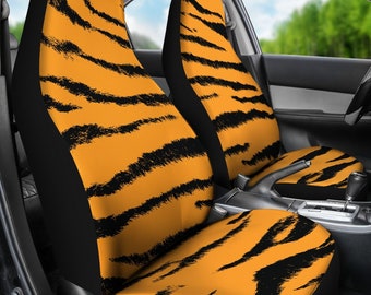 Tiger Print Autostoelhoezen Paar 2 Voorstoelhoezen | Etsy Nederland