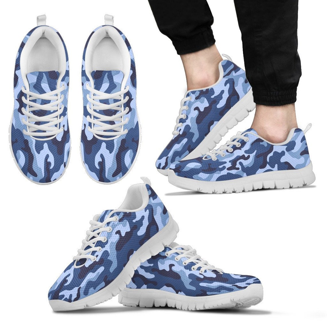 blue camo work shoes