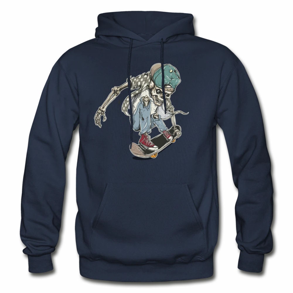 Skater Skeleton Skull Pullover Hoodie Unisex Hoodie Mens Etsy New Zealand