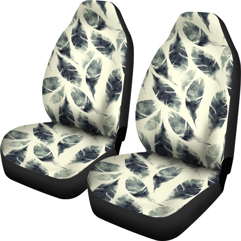 Feathers Ivory Cream Car Seat Covers Pair 2 Front Car Seat Etsy
