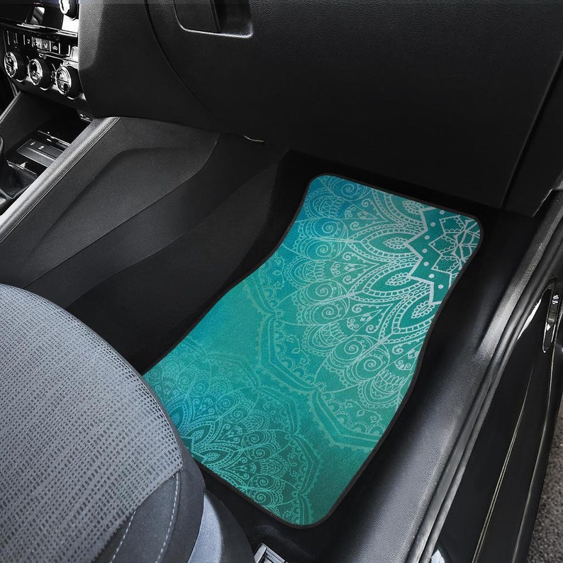 Light Green Teal Mandalas Car Floor Mats Car Floor Mats Set Etsy