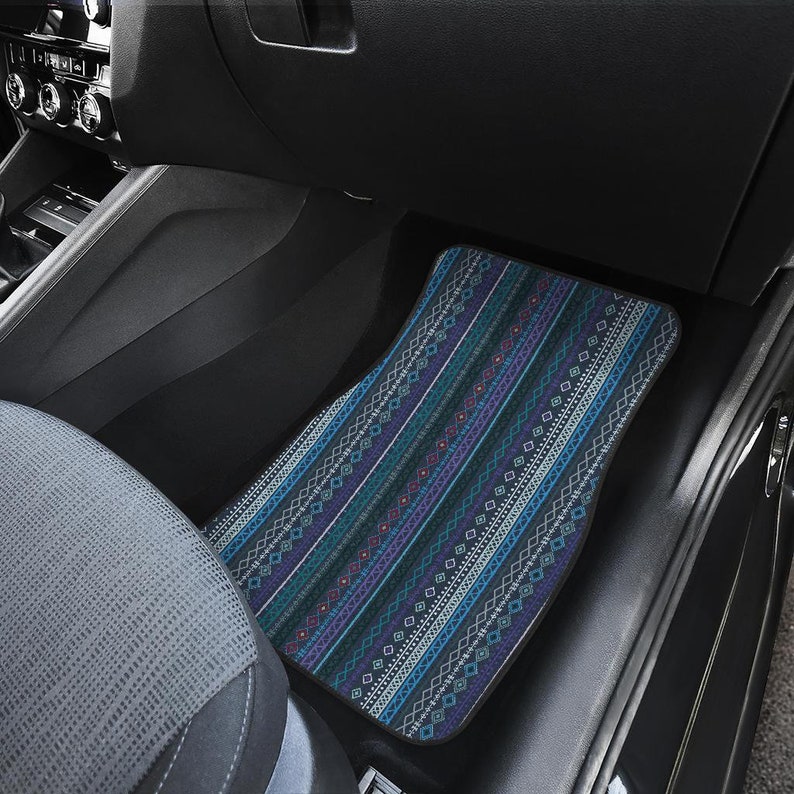 Blue Boho Stripe Decor Car Floor Mats Car Floor Mats Set Etsy