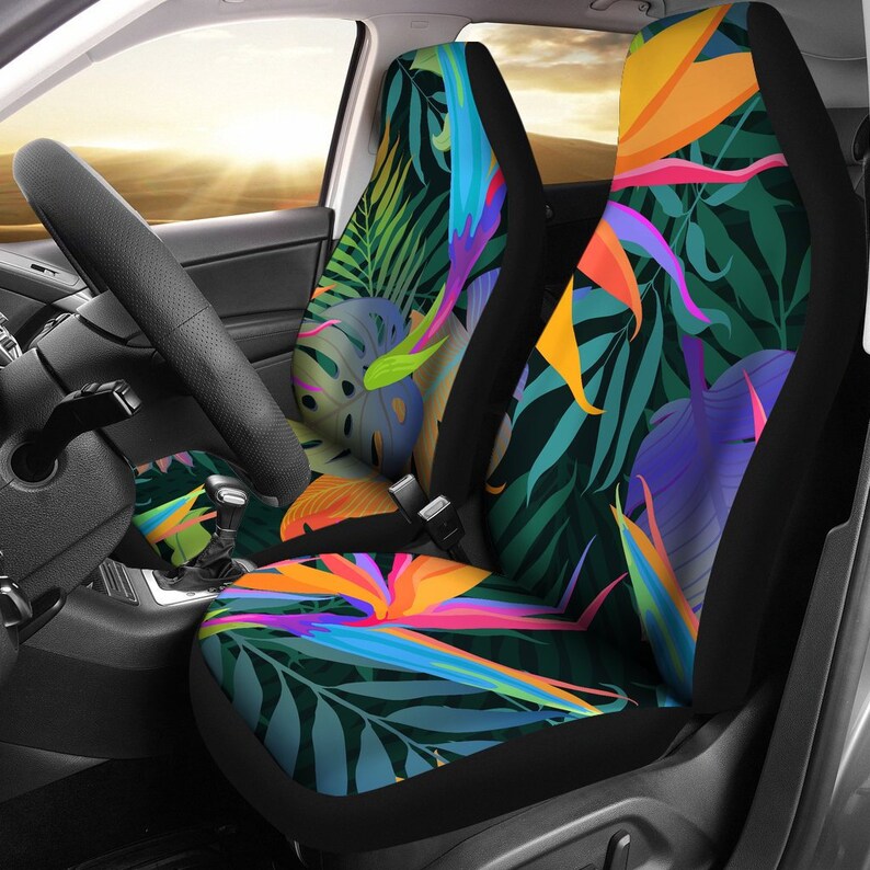 Colorful Fl Car Seat Covers Pair 2 Front Cover For Protector Accessory Flowers