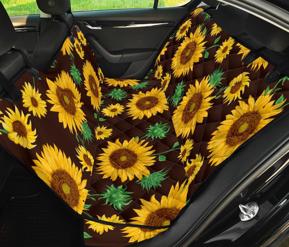 Sunflowers Floral Flowers Car Back Seat Pet Seat Covers Etsy