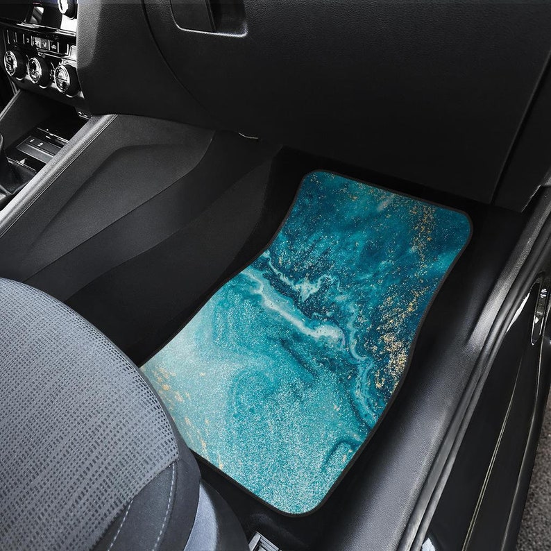 Teal Green Liquid Marble Print Car Floor Mats Car Floor Mats Etsy