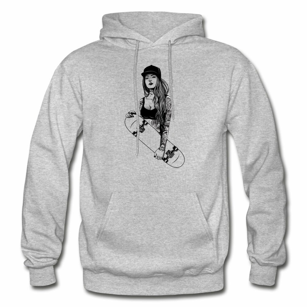 Skater Girl Skateboard Pullover Hoodie Unisex Hoodie Mens Etsy