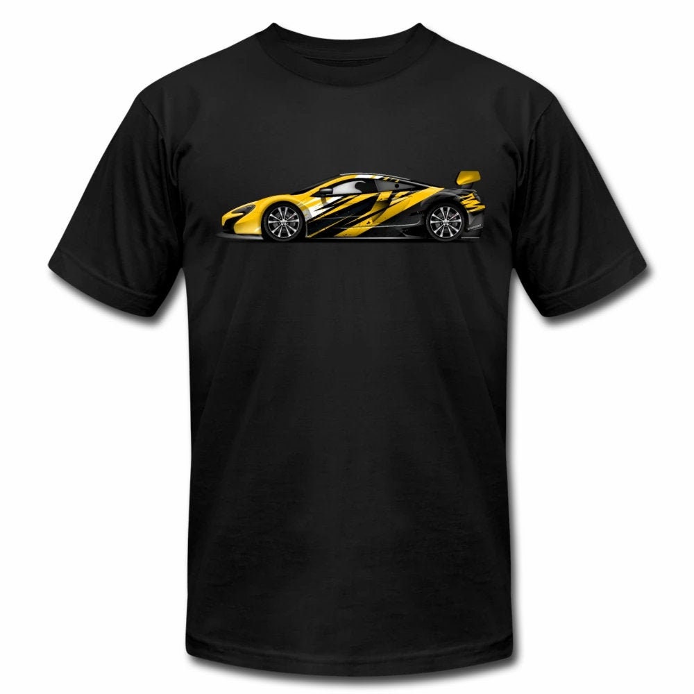 Yellow Sports Car Racers Race Tshirt Unisex Tshirt Mens Etsy