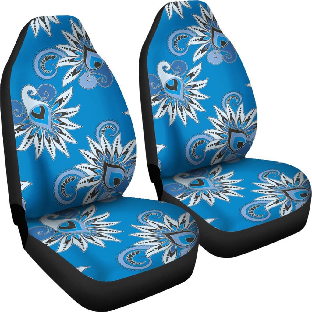 Blue Decor Car Seat Covers Pair 2 Front Seat Covers Car Seat Etsy UK