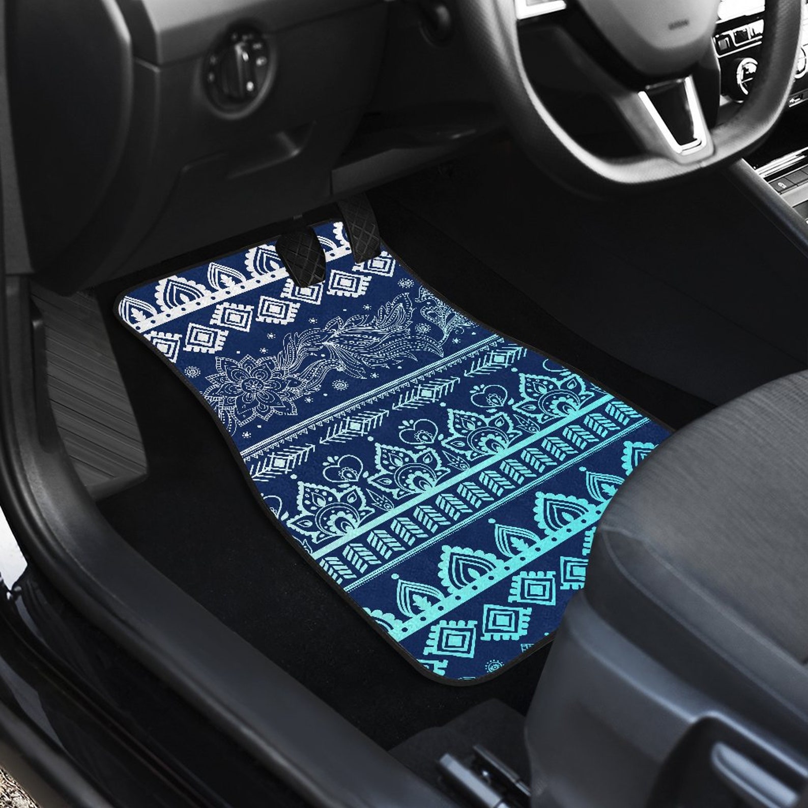 Blue Boho Car Floor Mats Car Floor Mats Set Floor Mats for Etsy