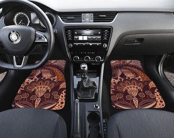 Salabomia Car Floor Mats Aztec American Pattern Universal Floor Mats for Cars SUV Sedan All Weather Absorbent Car Mats Navajo African Tribal Peru Ethnic Wear Resistant Car Carpets