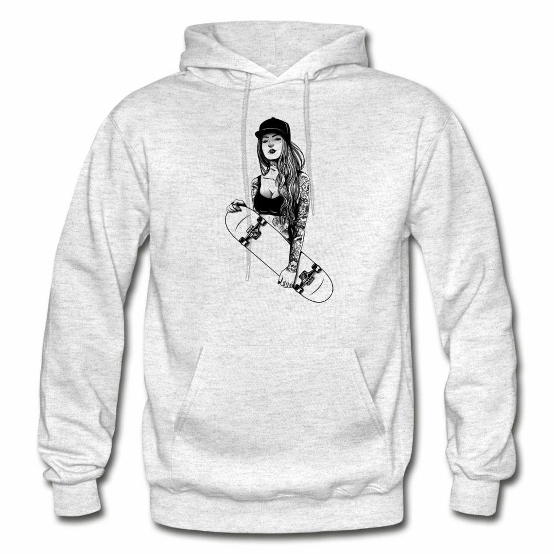 Skater Girl Skateboard Pullover Hoodie Unisex Hoodie Mens Etsy