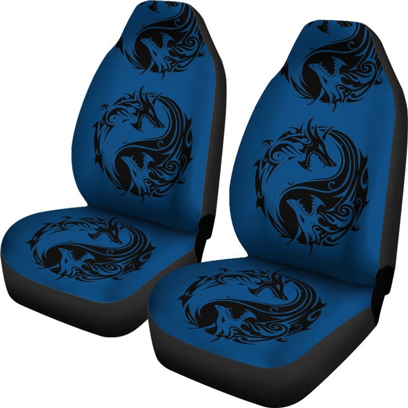 Blue Dragon Yin Yang Car Seat Covers Pair 2 Front Car Seat - Etsy