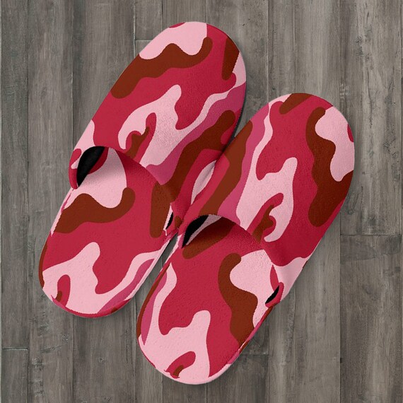 Red Camo Camouflage Slippers 