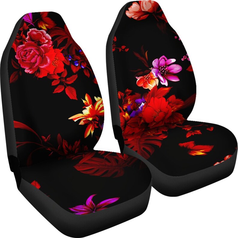 Floral Car Seat Covers Pair 2 Front Car Seat Covers Seat Etsy
