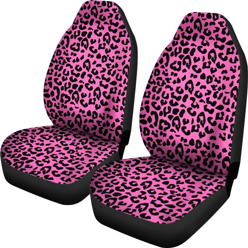Pink Leopard Print Car Seat Covers Pair 2 Front Car Seat Etsy UK