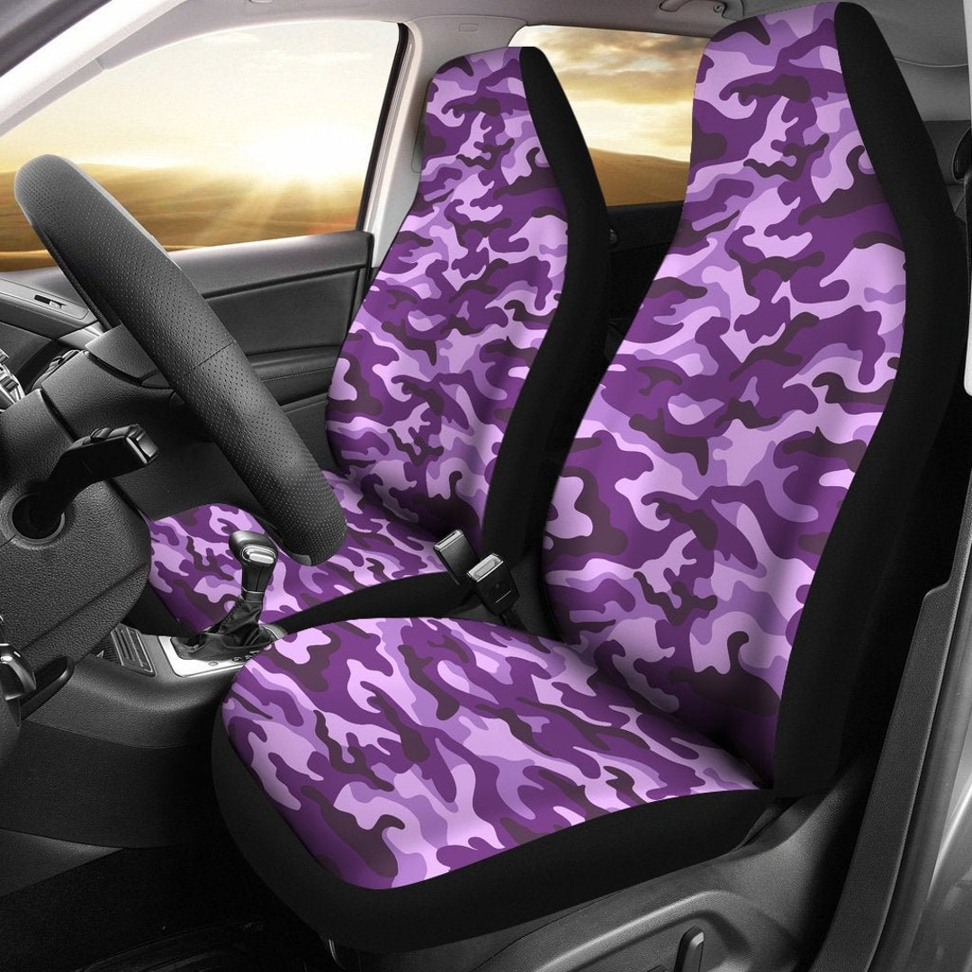 Purple Camouflage Car Seat Covers Pair 2 Front Car Seat Etsy