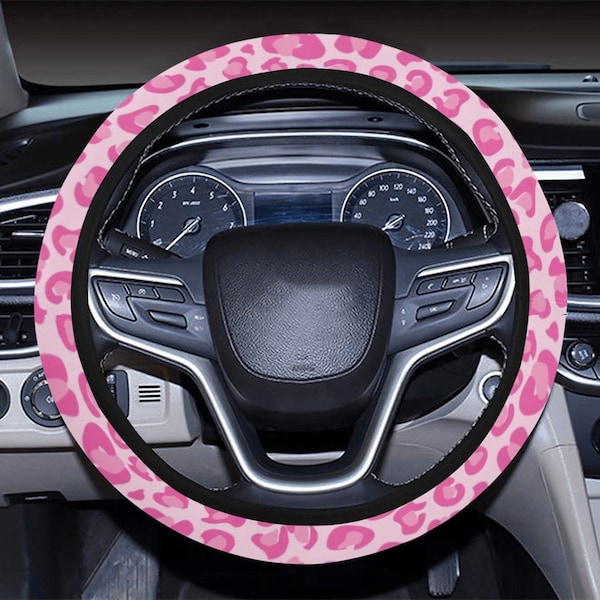 Pink Leopard Print Steering Wheel Covers Etsy