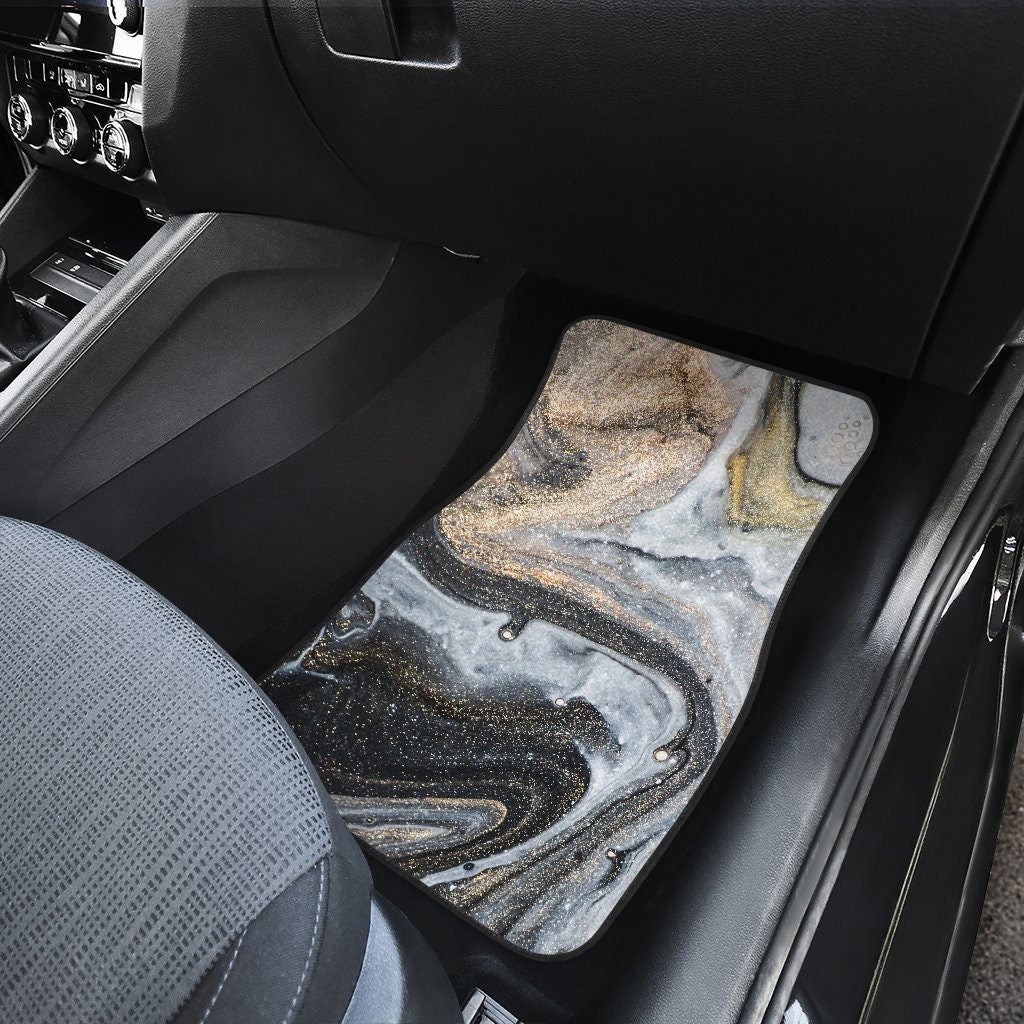 Gold Brown Marble Print Abstract Car Floor Mats Car Floor Etsy