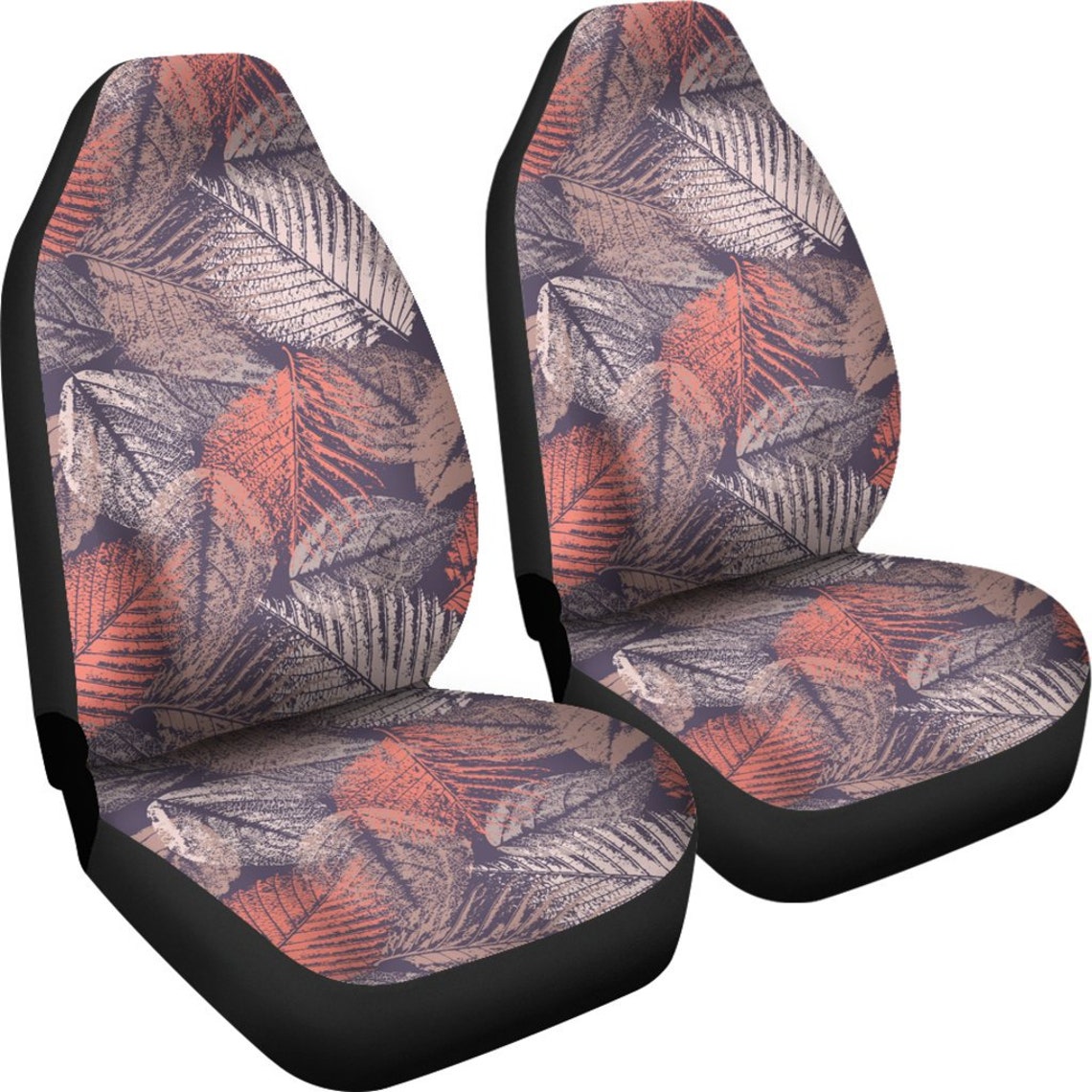 Pink Peach Abstract Leaves Floral Flowers Car Seat Covers Etsy UK