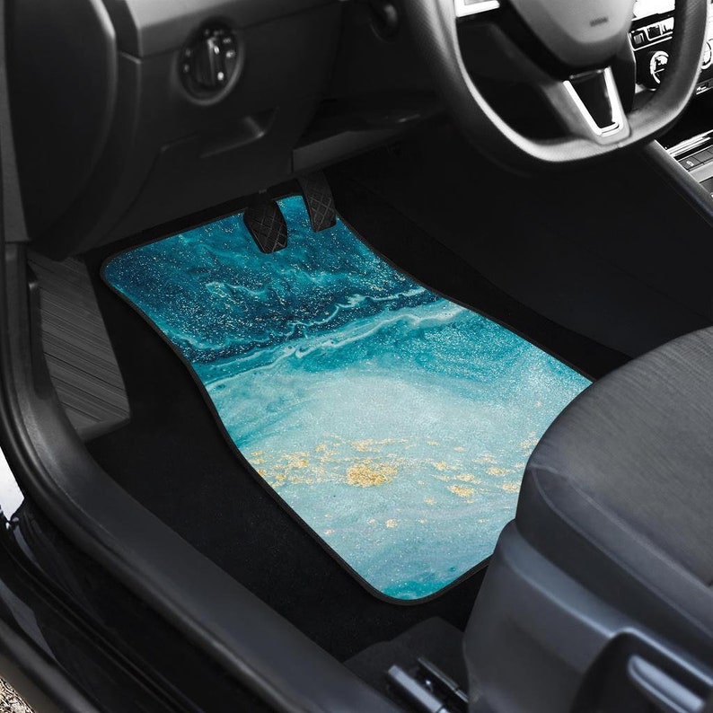 Teal Green Liquid Marble Print Car Floor Mats Car Floor Mats Etsy