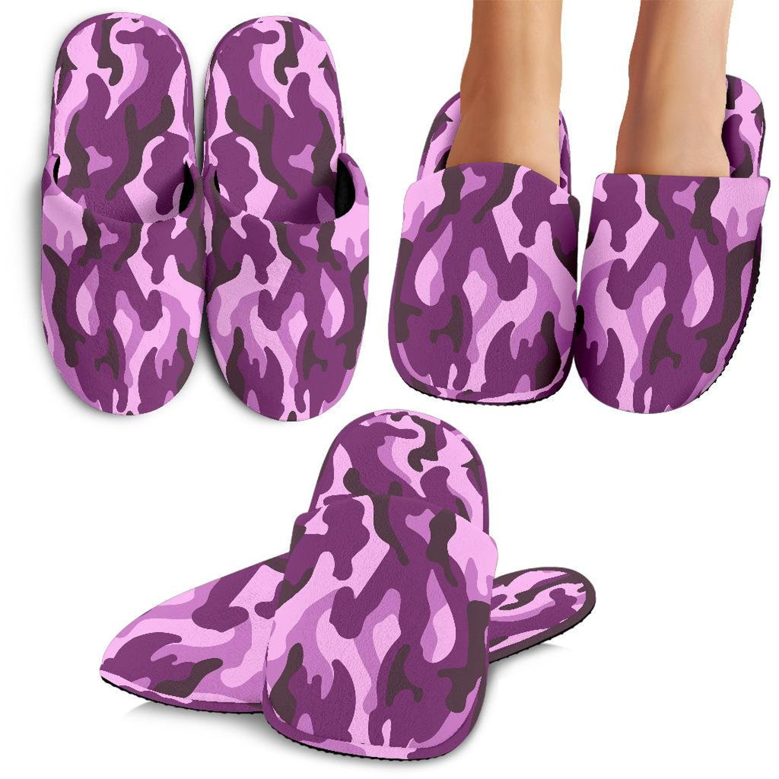Purple Camo Camouflage Slippers Comfortable House Slippers - Etsy