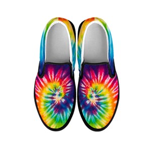 Spiral Hippie Tie Dye Women's Slip On Sneakers