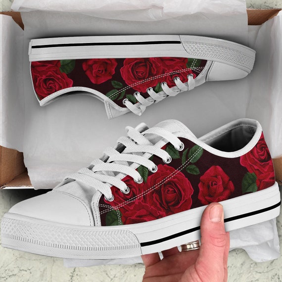 red roses shoes